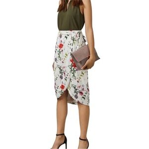 TED BAKER LONDON CAMIILA MIDI WRAP FLORAL HEDGEROW SKIRT